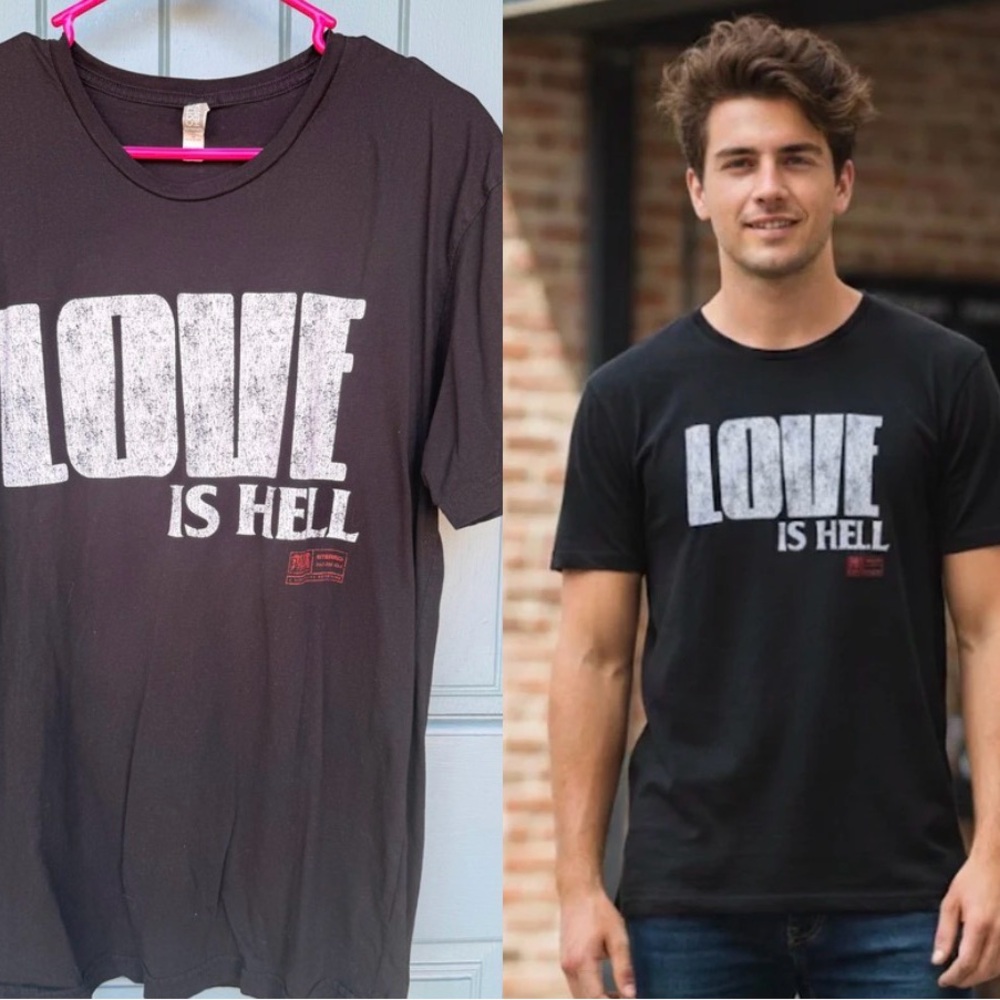 Ryan Adams "Love Is Hell" 2024 Tour T-Shirt Adult L Large Black Band Tee